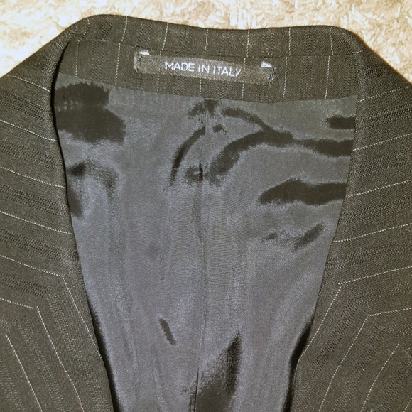 Armani Mens Pinstripe Wool Blazer 42R Black White - Picture 4 of 8